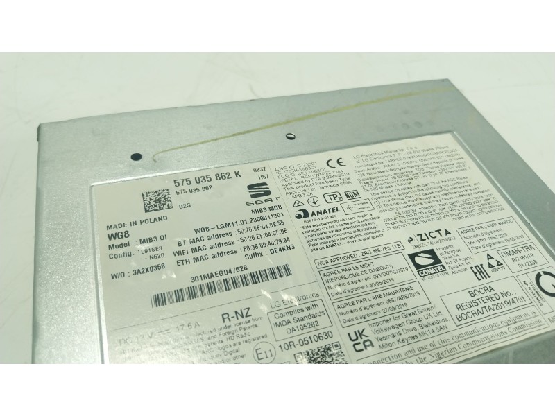 Recambio de sistema navegacion gps para seat arona (kj7, kjp) 1.0 tsi referencia OEM IAM 575035862K 575035862K 