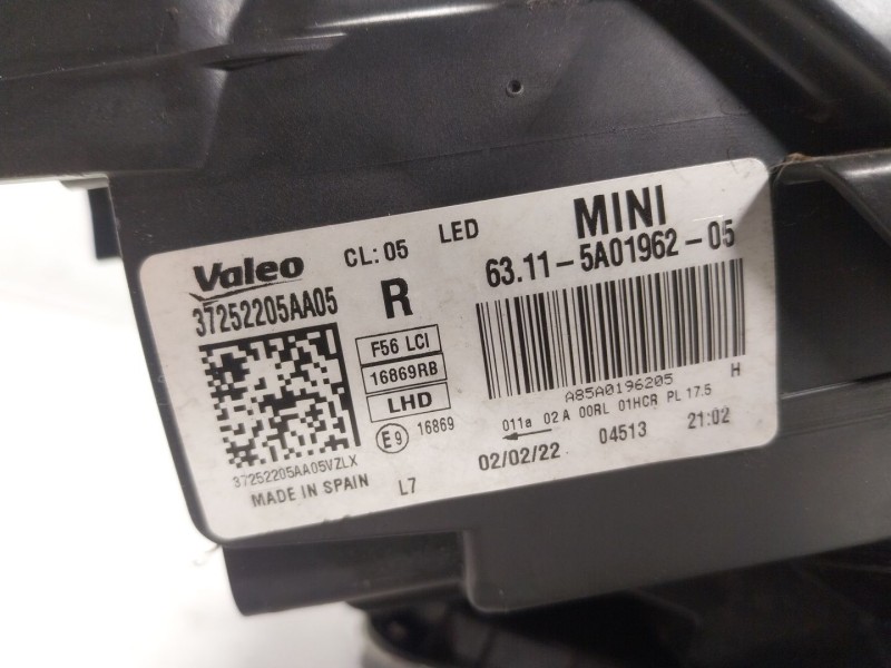 Recambio de faro derecho para mini mini (f56) cooper referencia OEM IAM  63115A0196205 