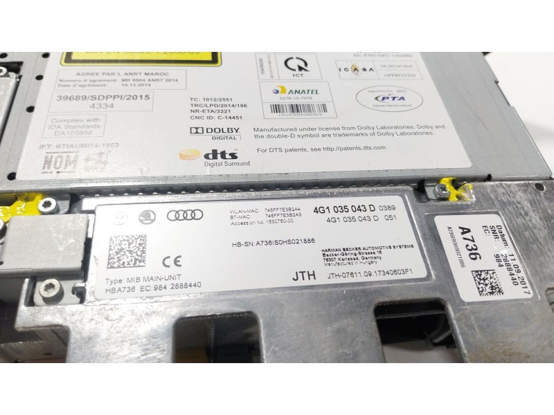 Recambio de sistema navegacion gps para audi a6 c7 (4g2, 4gc) 2.0 tdi quattro referencia OEM IAM  4G1035043D 