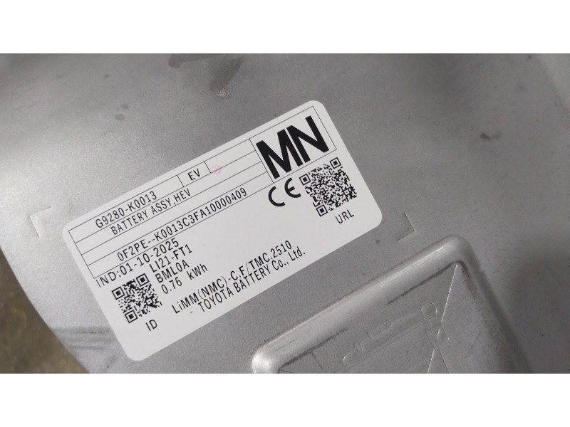 Recambio de bateria para toyota yaris cross (mxp_) 1.5 hybrid (mxpj10) referencia OEM IAM  G9280K0013 
