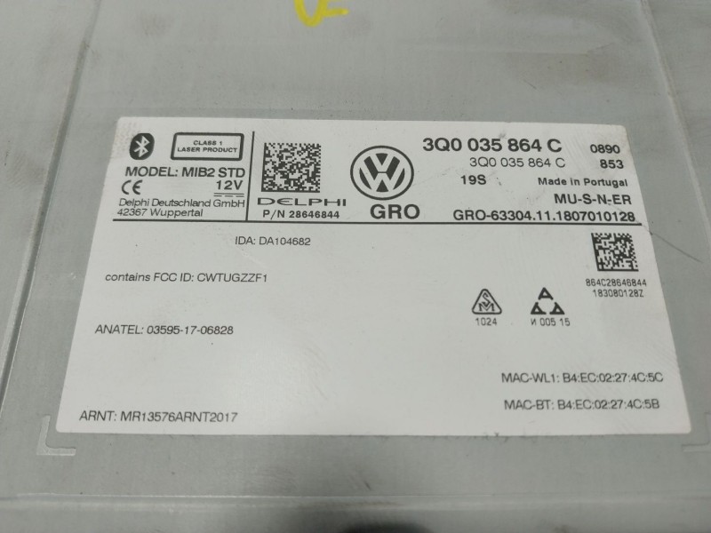 Recambio de sistema navegacion gps para volkswagen tiguan (ad1, ax1) 2.0 tdi referencia OEM IAM 3Q0035864C 3Q0035864C 
