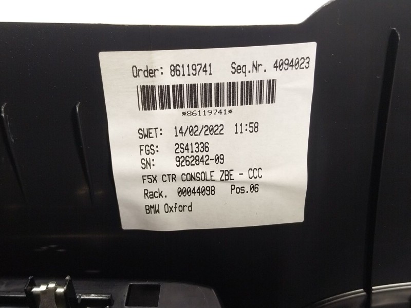 Recambio de consola central delantera para mini mini (f56) cooper referencia OEM IAM  926284209 