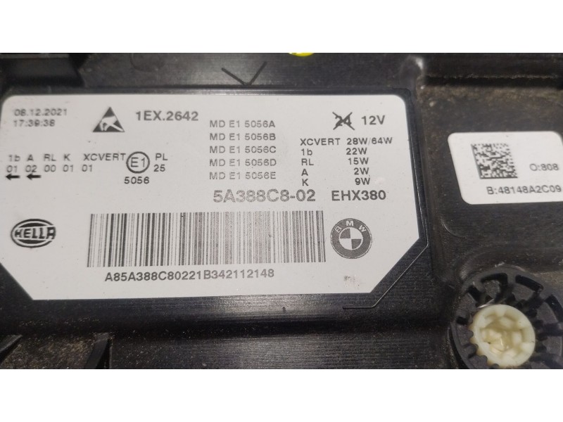 Recambio de faro derecho para bmw 5 (g30, f90) 530 d xdrive referencia OEM IAM 63119479262 5A388C802 