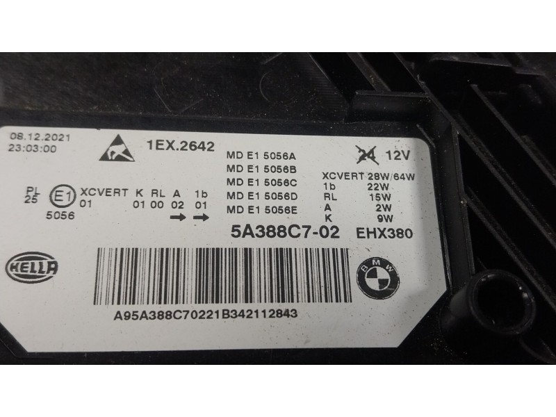 Recambio de faro izquierdo para bmw 5 (g30, f90) 530 d xdrive referencia OEM IAM 63119479261 5A388C702 