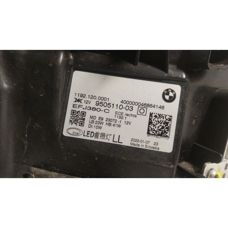 Recambio de faro derecho para bmw 4 gran coupe (g26) 420 d mild-hybrid referencia OEM IAM 63118084886 950511003 