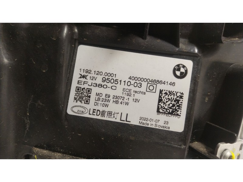 Recambio de faro derecho para bmw 4 gran coupe (g26) 420 d mild-hybrid referencia OEM IAM 63118084886 950511003 