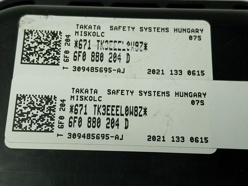 Recambio de airbag delantero derecho para volkswagen polo vi (aw1, bz1, ae1) 1.0 tsi referencia OEM IAM  6F0880204 