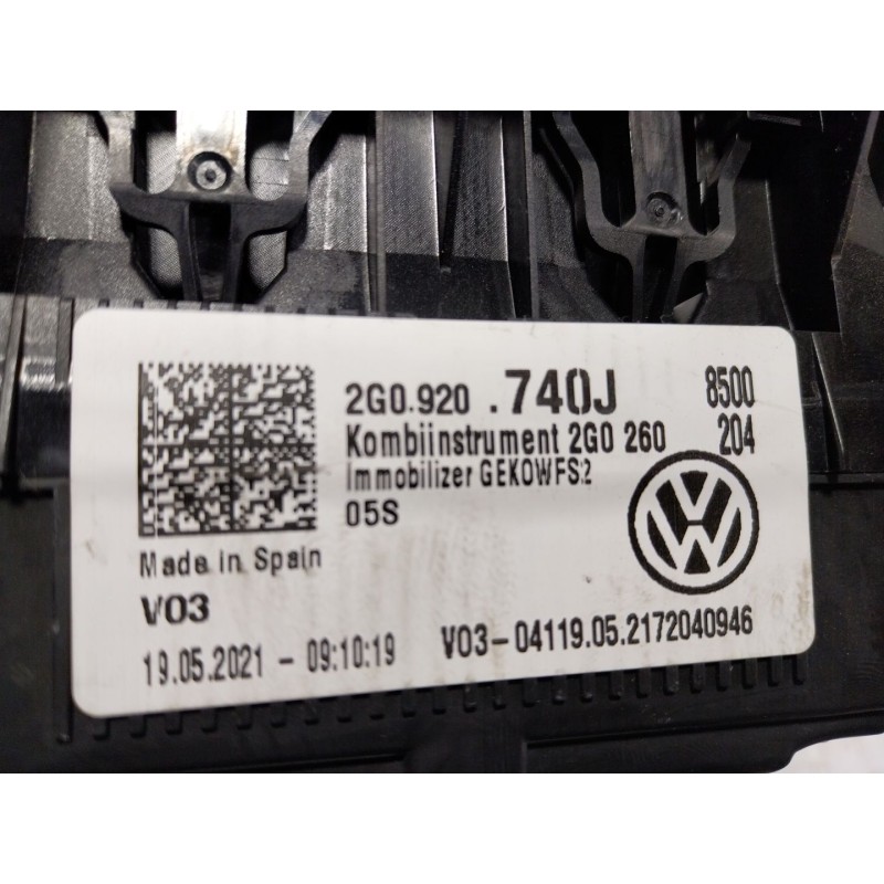 Recambio de cuadro instrumentos para volkswagen polo vi (aw1, bz1, ae1) 1.0 tsi referencia OEM IAM 2G0920740J 2G0920740J 