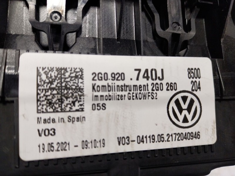 Recambio de cuadro instrumentos para volkswagen polo vi (aw1, bz1, ae1) 1.0 tsi referencia OEM IAM 2G0920740J 2G0920740J 