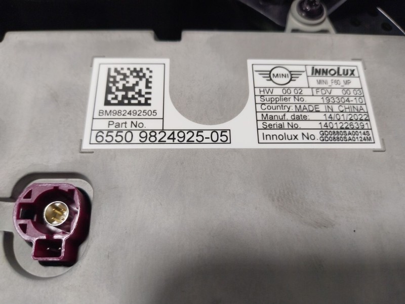 Recambio de pantalla multifuncion para mini mini (f56) cooper referencia OEM IAM  6550982492505 