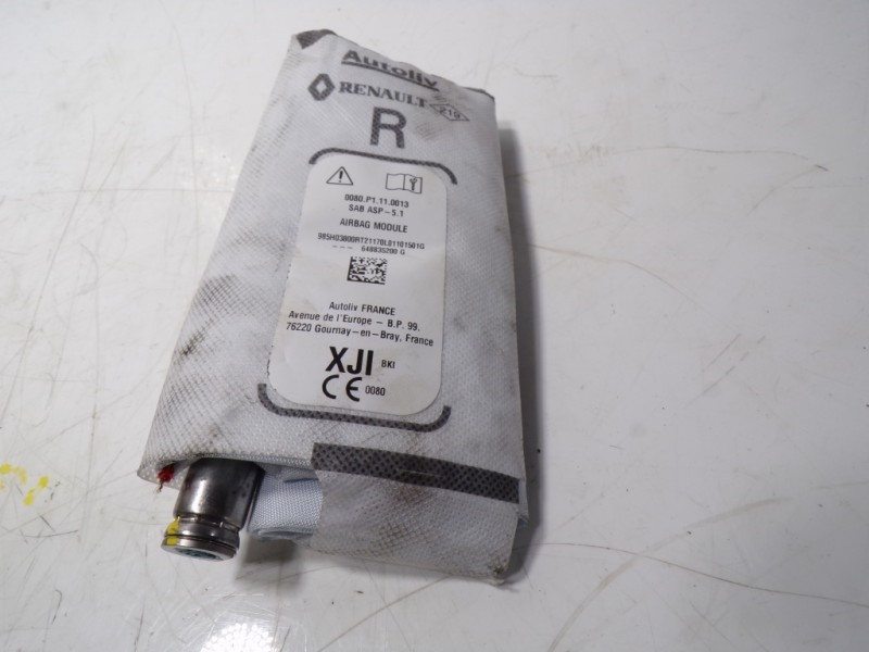 Recambio de airbag lateral delantero derecho para dacia sandero 0.9 tce referencia OEM IAM  648835200G 