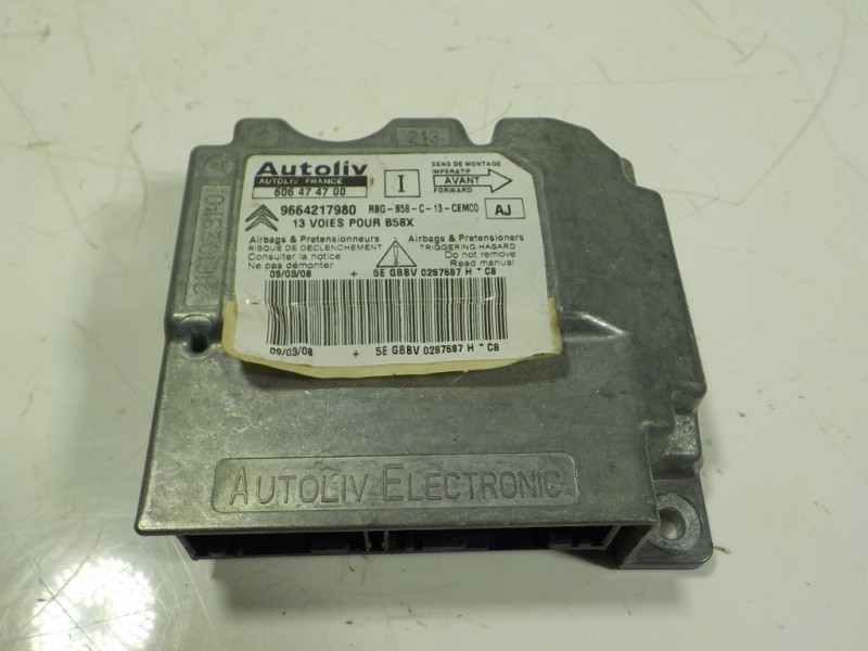 Recambio de centralita airbag para citroën c4 grand picasso 1.6 16v hdi fap referencia OEM IAM  9664217980 