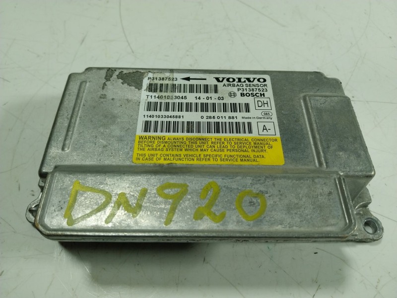 Recambio de centralita airbag para volvo v60 i (155) d3 referencia OEM IAM 31658440 31387523 