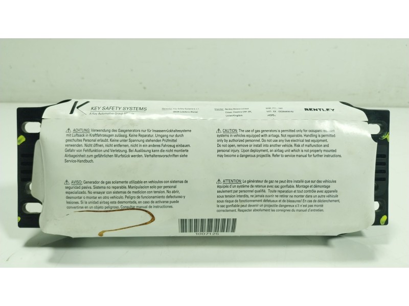 Recambio de airbag delantero derecho para bentley continental flying spur (3w_) 6.0 referencia OEM IAM 3W0880204D  