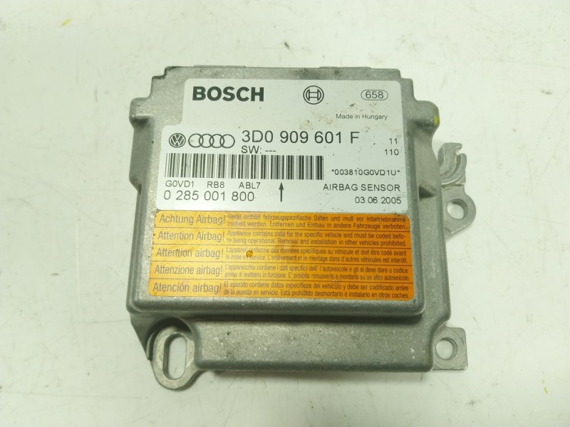 Recambio de centralita airbag para volkswagen touareg (7la, 7l6, 7l7) 3.0 v6 tdi referencia OEM IAM  3D0909601F 
