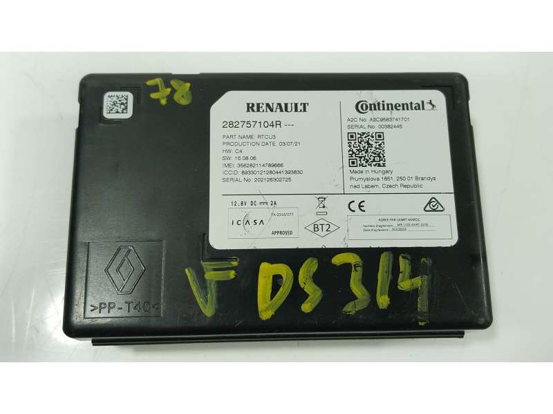 Recambio de modulo electronico para renault kadjar (ha_, hl_) 1.5 blue dci 115 referencia OEM IAM  282757104R A2C9583741701