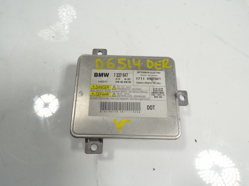 Recambio de centralita faros xenon para bmw serie 3 berlina (e90) 2.0 turbodiesel cat referencia OEM IAM 63117318327 7237647 